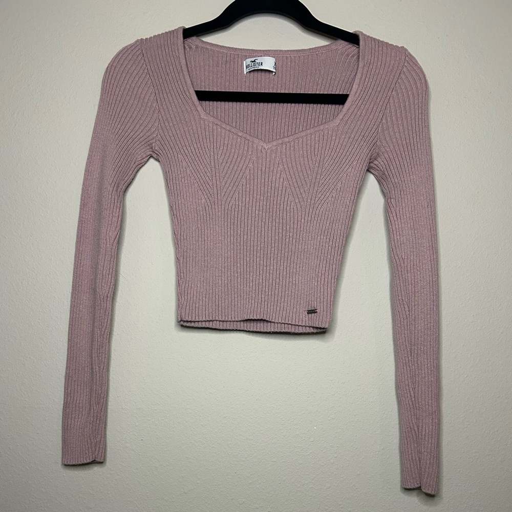 Hollister Mauve Long Sleeve Knit Top
